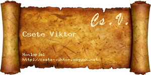 Csete Viktor névjegykártya